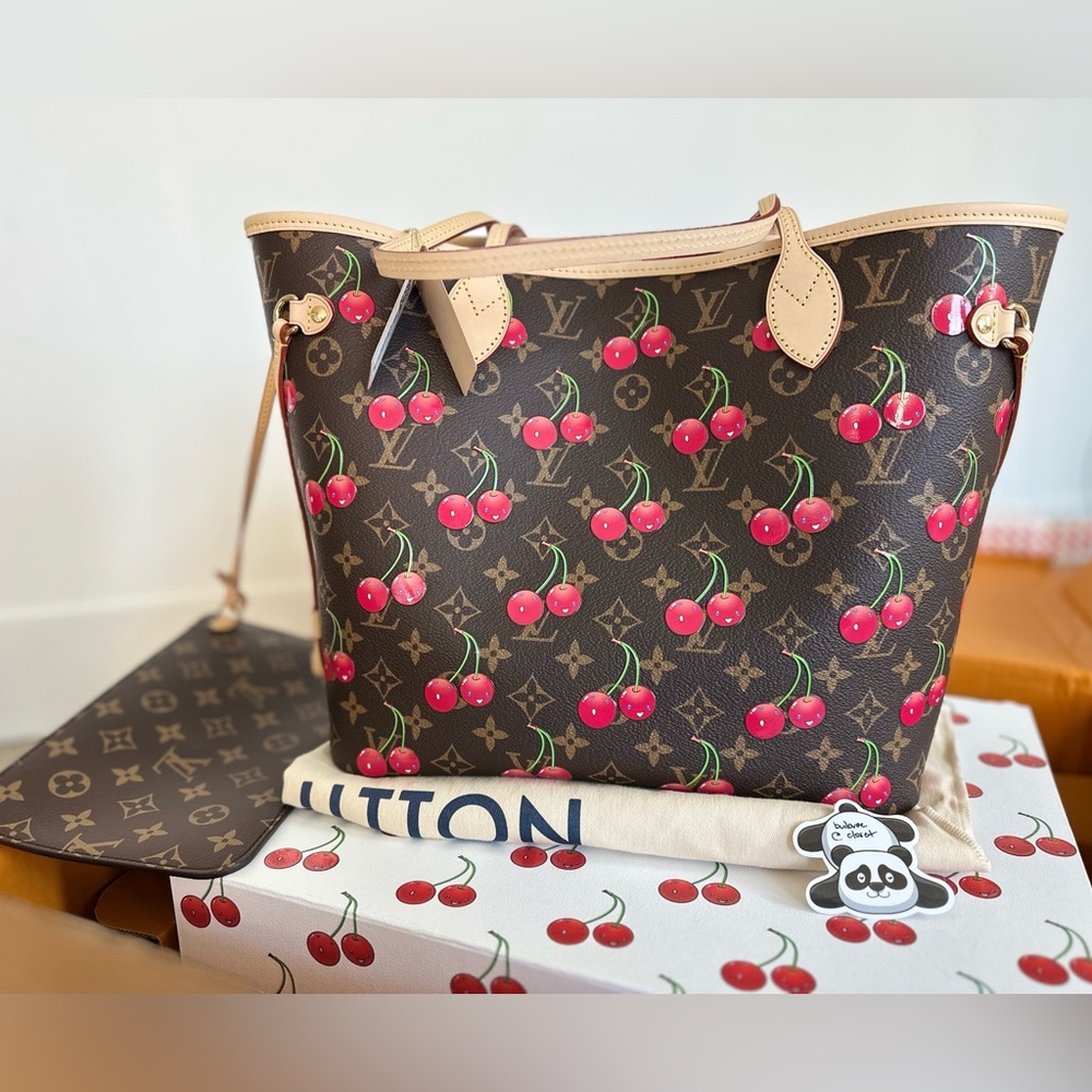 🍒BNWT Louis Vuitton x Takashi Murakami neverfull MM Cherry Monogram🍒 - Picture 2 of 4